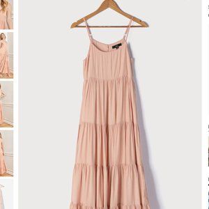 NIB Lulus Dance in the Daylight Light Orange Tiered Maxi Dress